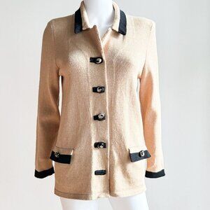 Marni Knits Camel Brown Knit Classic Wool Blend Blazer Jacket M